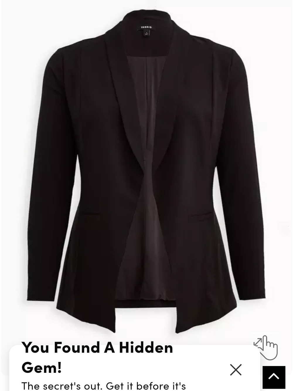 torrid Black Open-Front Blazer